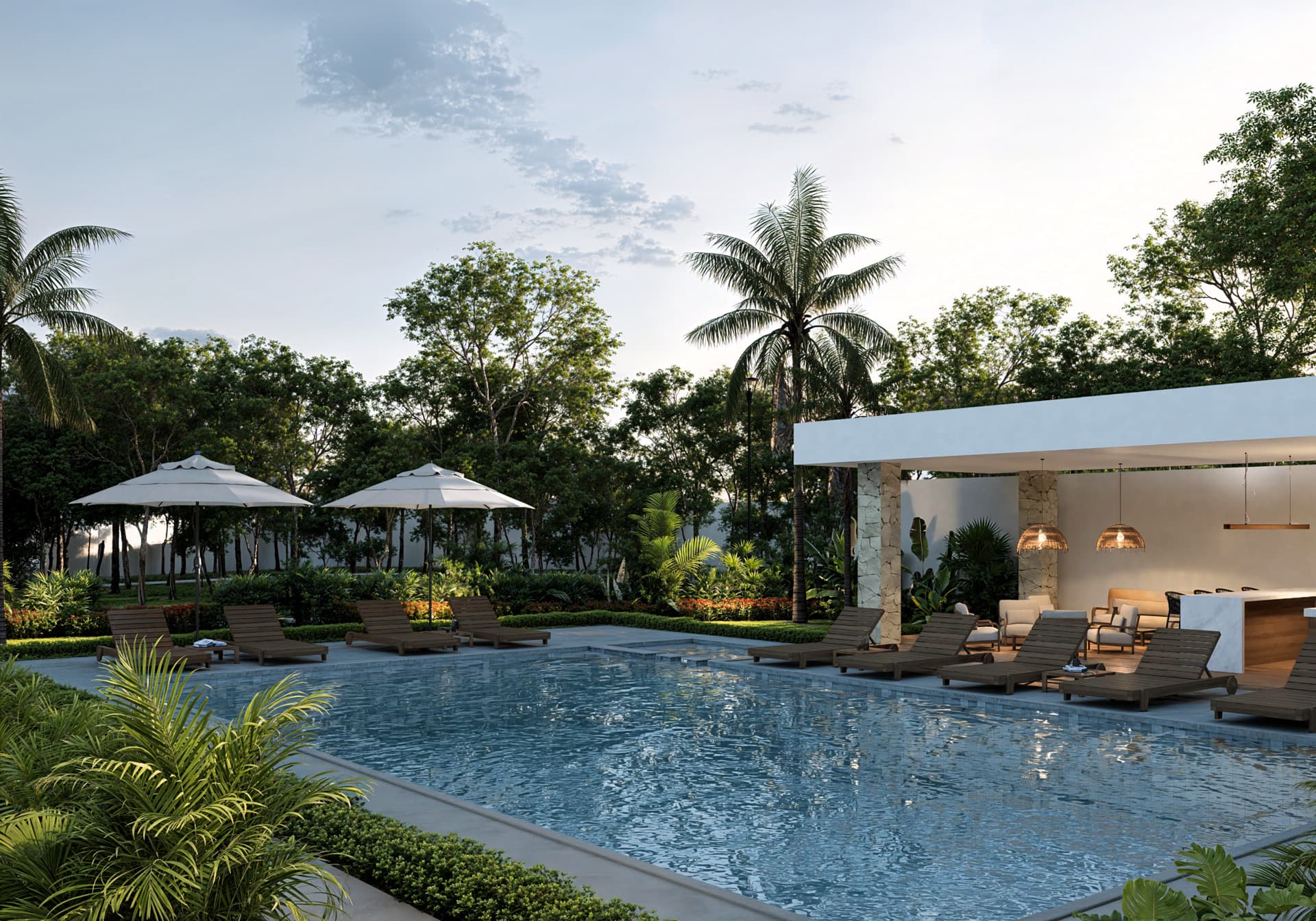 Wellness and recreation spaces at Balché Villas
