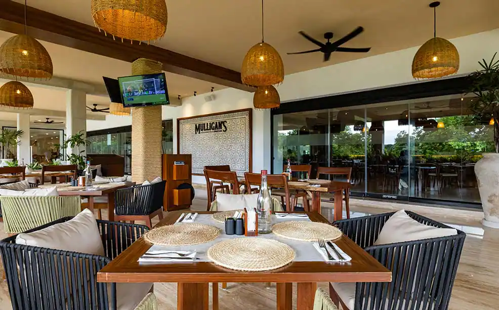 Dining and gathering spaces at La Plaza