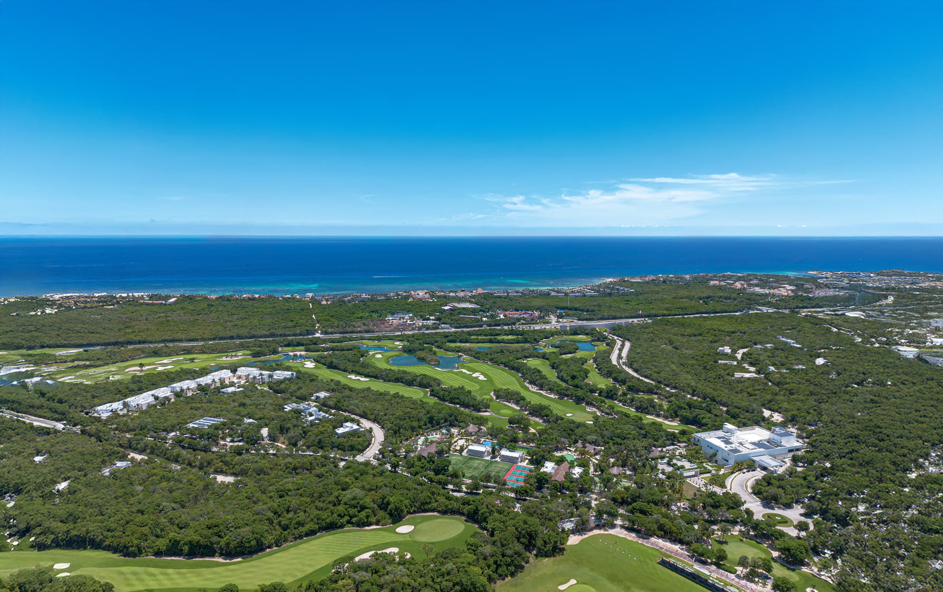 PGA Riviera Maya golf course surrounded by the Caribbean landscape
